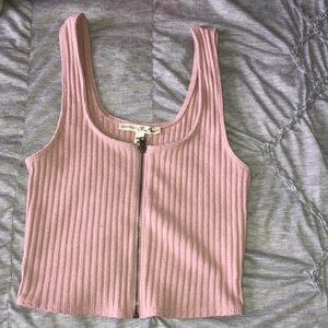 Cute zip up crop top